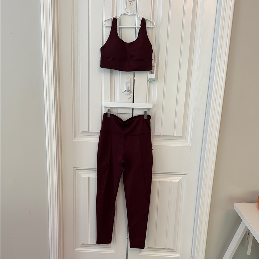 Wine High-Waisted Leggings for Activewear